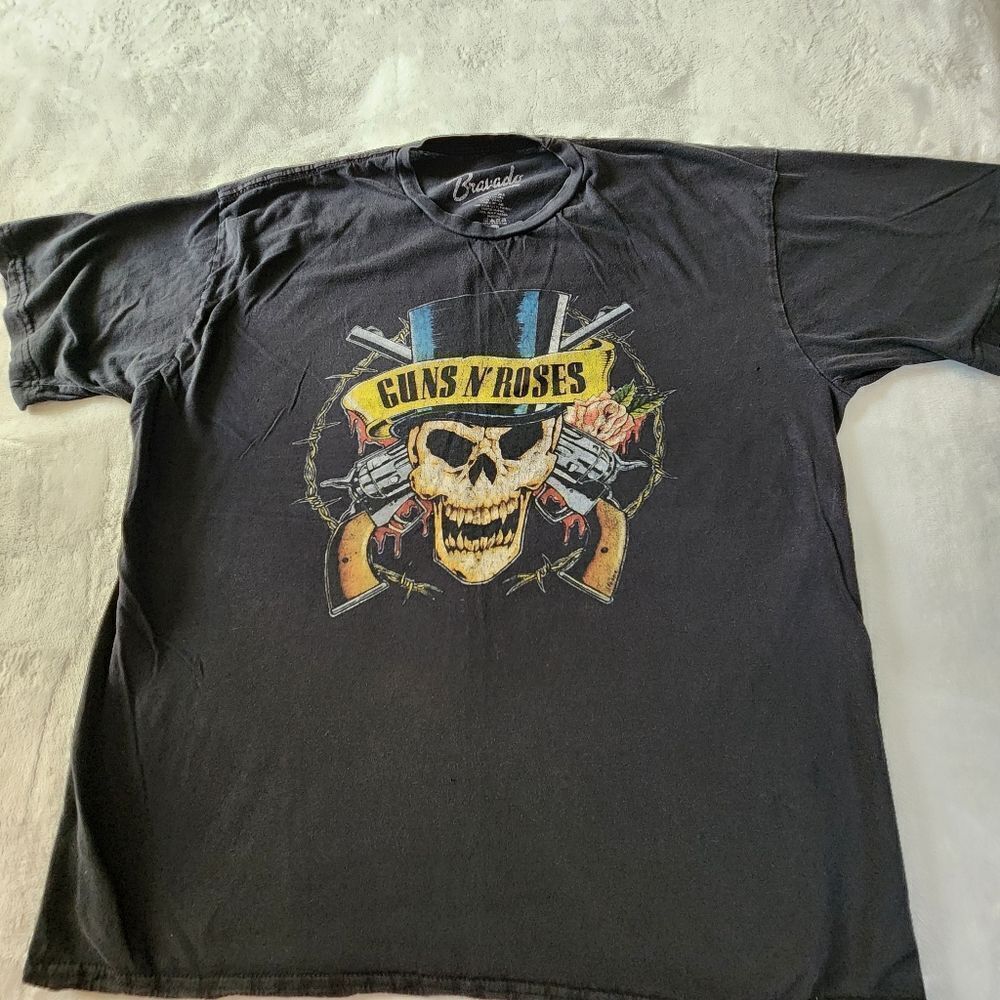 Bravado Guns N' Roses Skull Black Tshirt With Graphics Size XL